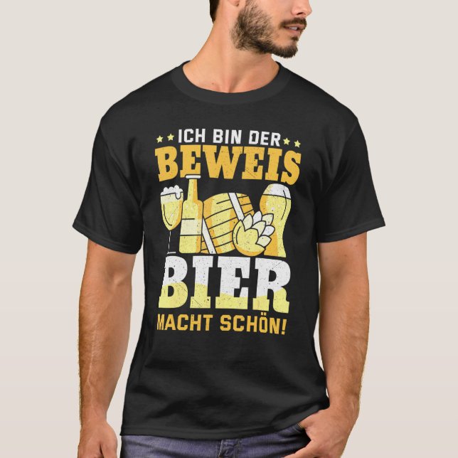 Camiseta Caixa Ich Der Beweis Bier Macht Schön Beer Beer (Frente)