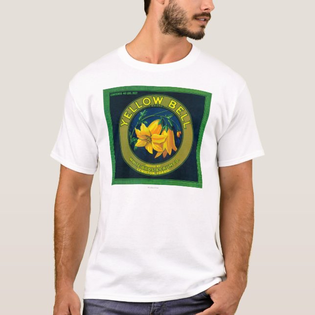 Camiseta Caixa LabelLewiston de Bell Apple amarela, (Frente)