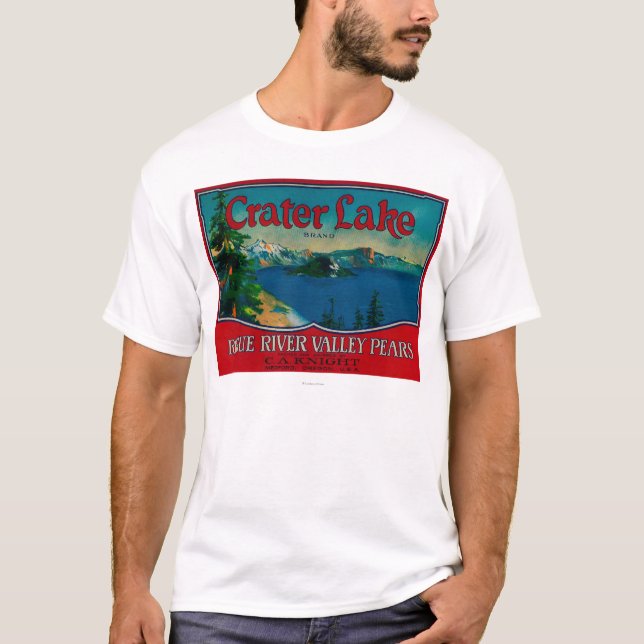 Camiseta Caixa LabelMedford da pera do lago crater, OU (Frente)
