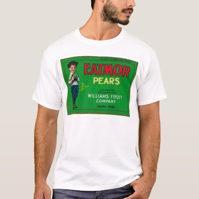 Camiseta Caixa LabelYakima da pera de Eatmor, WA (Frente)