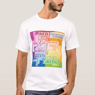 Camiseta Caixas de Ilustração de Nuvem de Psicologia de Cor