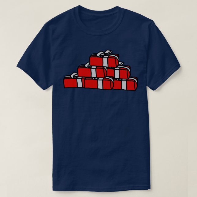 Camiseta Caixas de presentes de Natal (Frente do Design)