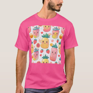 Camiseta Caixas de suco de abacaxi Kawaii Pineapple Doce Fr