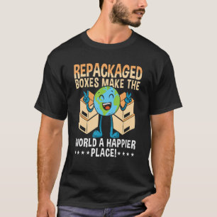Camiseta Caixas Reembaladas Fazem o Dia da Terra Mudar o Cl