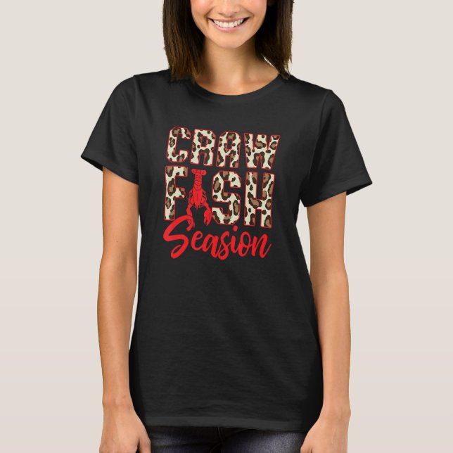 Camiseta Cajun Crawfish Boil Party Crawfish Leopard Print M (Frente)
