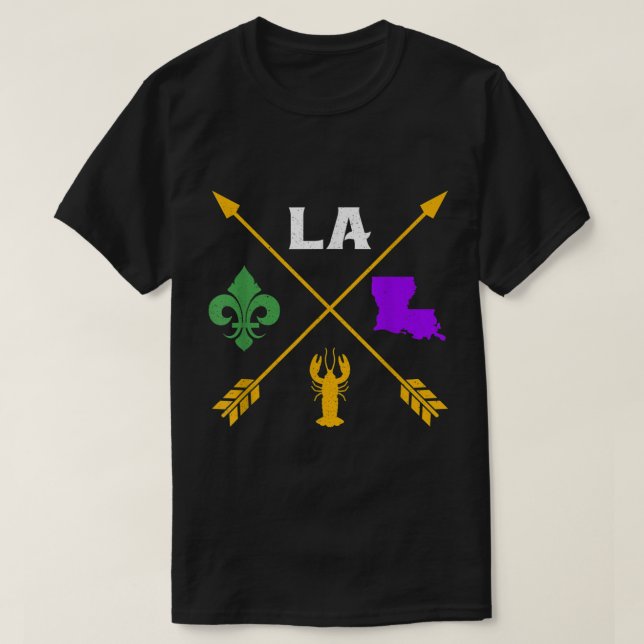 Camiseta Cajun Crawfish Festa de Boil Retro NOLA New Orlean (Frente do Design)