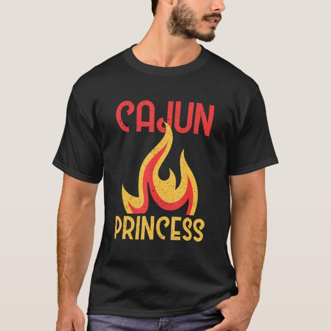 Camiseta Cajun Princesa Frutos De Marisco Para Mulheres (Frente)