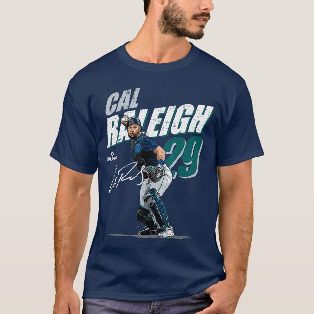 Camiseta Cal Raleigh Seattle MLB Baseball Players MLBCRA204 (Frente)