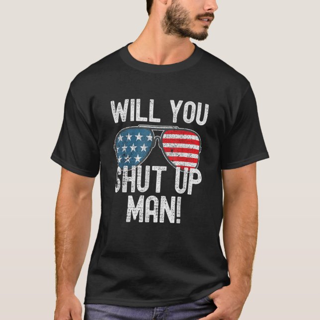 Camiseta Cala-Te, Homem Joe Biden Debate Presidencial (Frente)