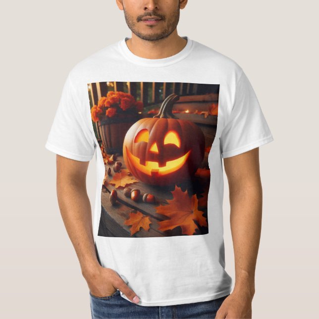 Camiseta Calabaza de Halloween: Diseño Espeluznante y Diver (Frente)