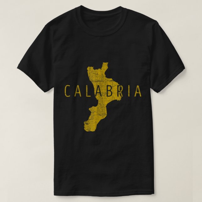 Camiseta Calábria - Arte Palavra - Calábria Itália Souvenir (Frente do Design)