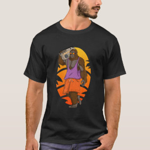 Camiseta Calafrio Sasquato De Pé Grande Com Rádio E Óculos