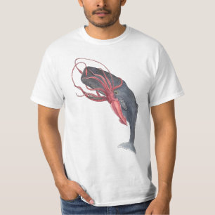 Camiseta Calamar e baleia