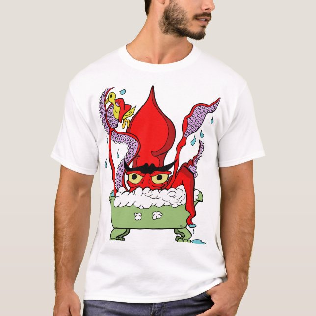 Camiseta Calamar gigante em uma cuba (Frente)