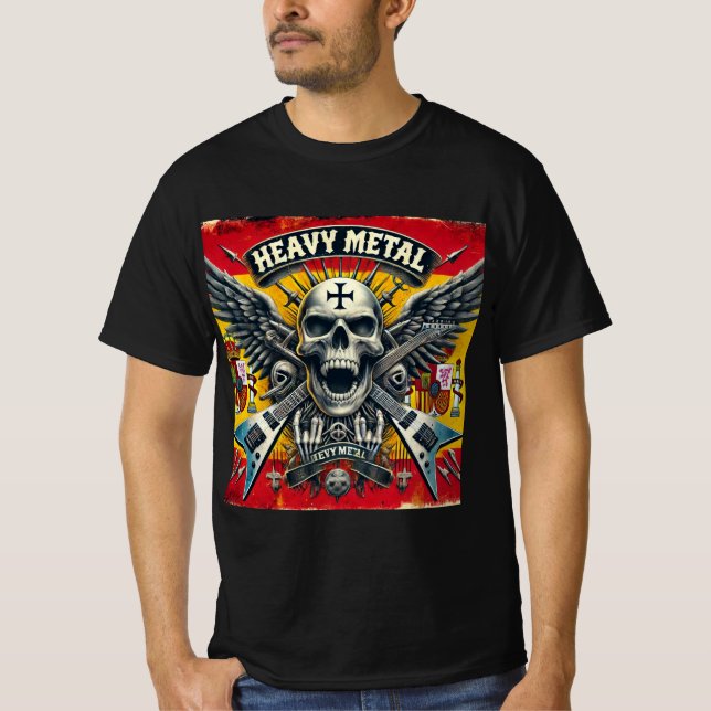 Camiseta Calavera Alada: El Poder del Heavy Metal Español (Frente)