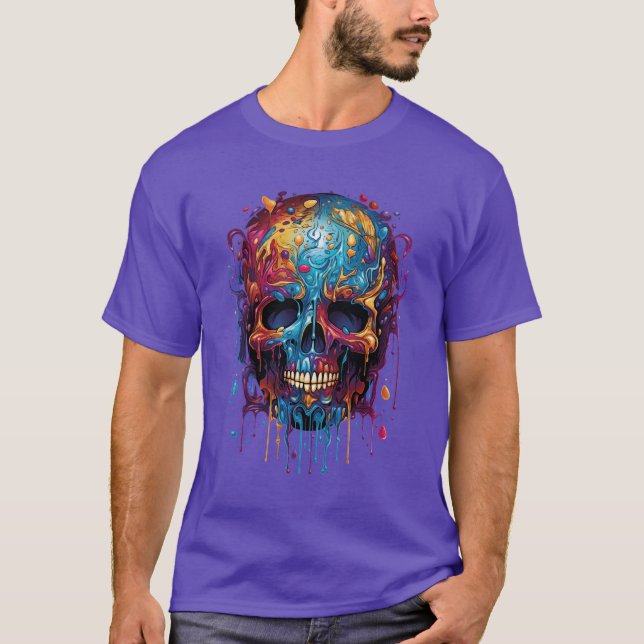 Camiseta calavera multicolor (Frente)