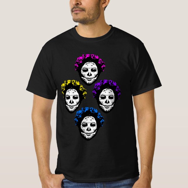 Camiseta Calavera Skulls Estilo de Pop (Frente)