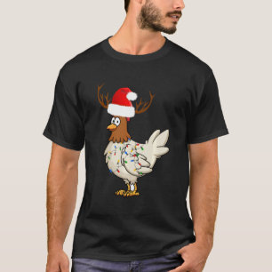 Camiseta Calça Pijama Frango Natal Rena Luzes De Natal