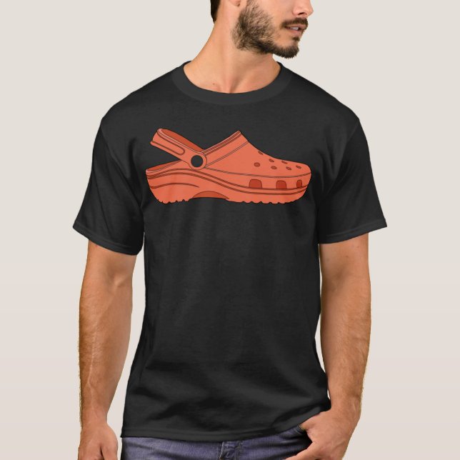 Camiseta Calçado Crocs Orange Tangerine Clog Classic T-Shir (Frente)