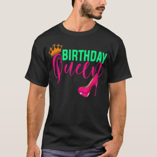 Camiseta Calçado de alto salto rosa-quente da Rainha-Presen