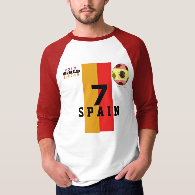 Camiseta Calçado De Prata Da Copa Do Mundo Nº 7 Espanha De  (Frente)