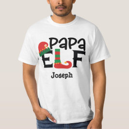 Camiseta Calçado Elf Papa Elf Adicionar Nome Personalizado 