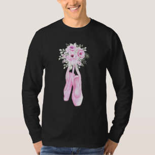 Camiseta Calçados de Balé Floral de Ballerina Dançante