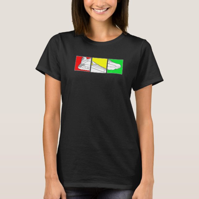 Camiseta Calçados De Basquete Trendentes Com Cores Rasta Cu (Frente)