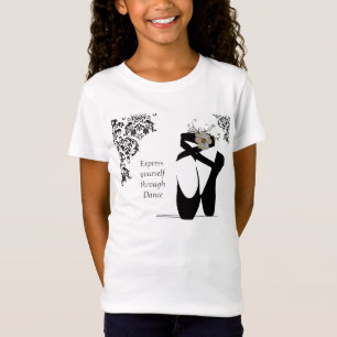 Camiseta Calçados de dedo do pé com convite preto do laço