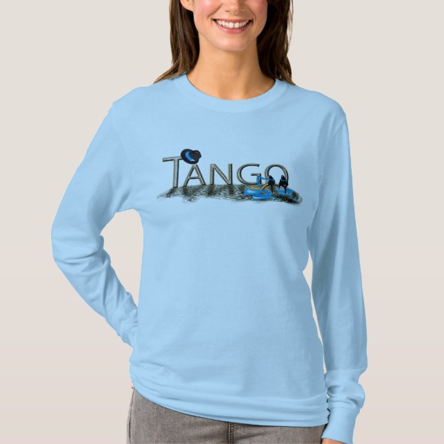 Camiseta Calçados e chapéu do tango com assoalho (Frente)