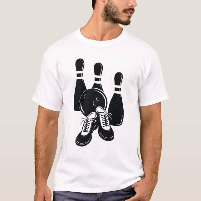Camiseta calçados e esportes de boliche (Frente)