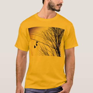Camiseta Calçados em uma linha eléctrica