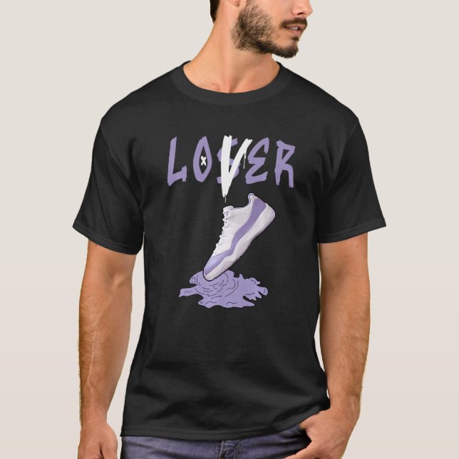 Camiseta calçados para perdedores violetas 11 s com pouca p (Frente)