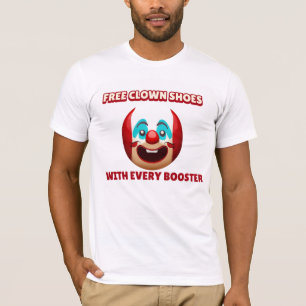 CAMISETA CALÇADOS VAX GRATUITOS COM CLOWN ANTI-VAX COM CADA