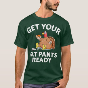 Camiseta Calças de gordura Pronta Turquia Comida Piada Banq