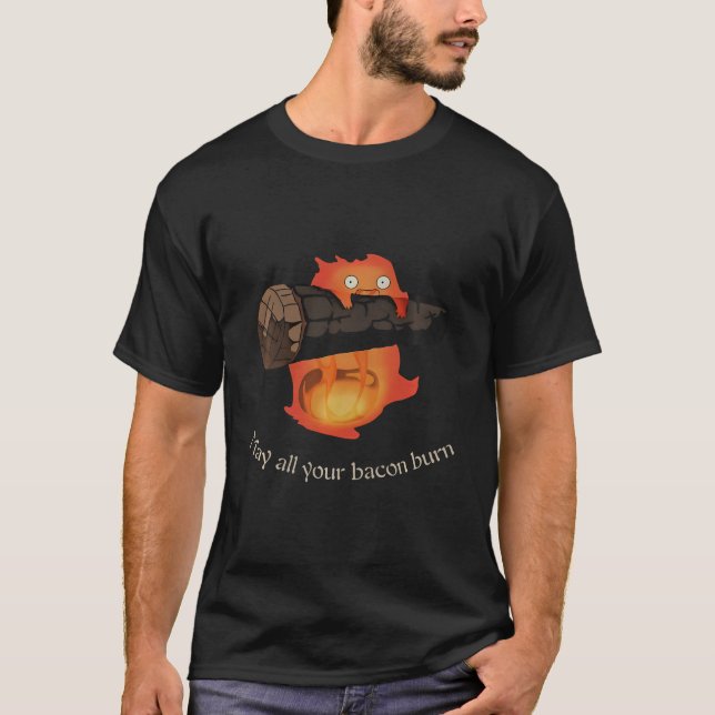 Camiseta Calcifer Pode Queimar A Estética De Bacon (Frente)