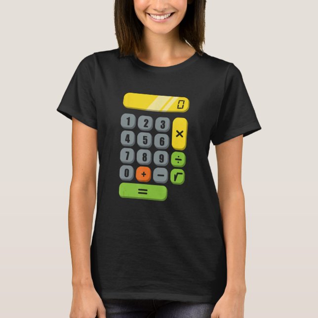 Camiseta Calculadora Costume Halloween Easy Cosplay Math Ge (Frente)