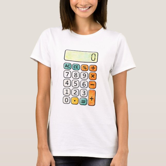 Camiseta Calculadora de Matemática Fofa para Crian (Frente)