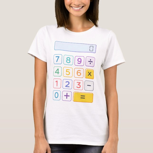 Camiseta Calculadora de Matemática Fofa para Crian (Frente)