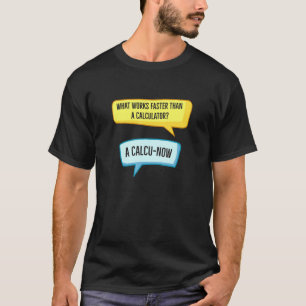 Camiseta Calculadora dizendo Piadas do Pai de Ciência da Fí