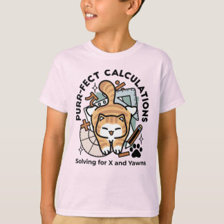 Camiseta Cálculos Perfeitos – Design de Gato de Matemática