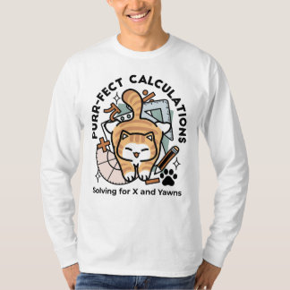 Camiseta Cálculos Perfeitos – Design de Gato de Matemática