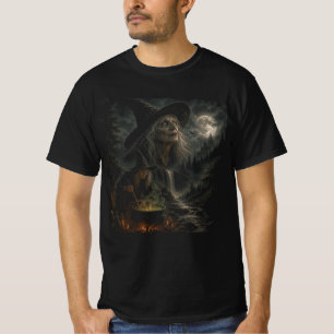 Camiseta Caldeirão da Noite das Bruxas   Lua Assombrada, Mo