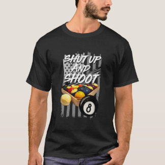 Camiseta Cale a Boca e Atire Jogador de Sinuca Bola 8