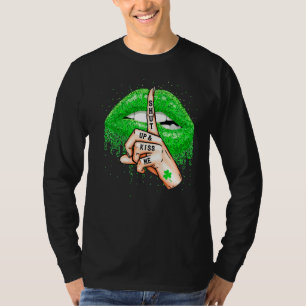 Camiseta Cale-Se E Beije-Me Lábios Verdes Ruas Irlandesas D