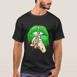 Camiseta Cale-Se E Beije-Me Lábios Verdes Ruas Irlandesas D