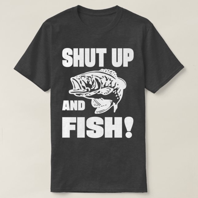Camiseta Cale-se e pesca do peixe Bass (Frente do Design)