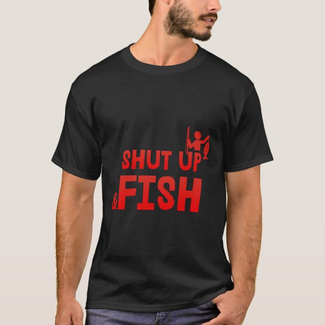Camiseta Cale-Se E Pescador De Citação De Peixe (Frente)