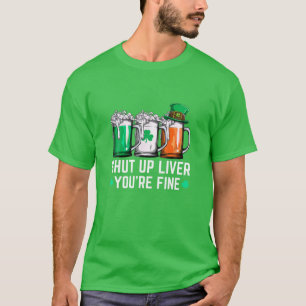 Camiseta Cale-Se Fígado Sua Cerveja Bela Engraçada São P