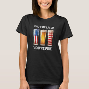 Camiseta Cale-se Fígado Você é Bela Cerveja Copas 4 de julh